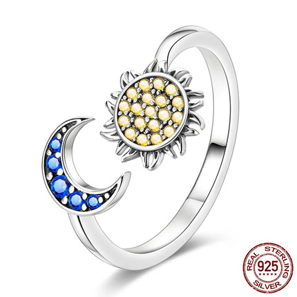 Opening Ring 925 Original Silver Adjustable Three-color Butterfly Fire Dragon Ring Fashion Jewelry Birthday Gift For Women