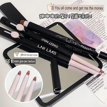 SWEET MINT Artist Lipliner Outline Lip Shape Lasting Color Pen With Brush Novice Lipstick Matte