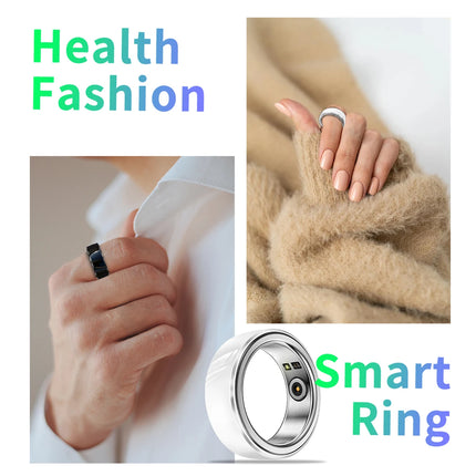 Waterproof R08M Health Smart Ring Nano Ceramic Stainless Steel Rings Heart Rate Blood Oxygen Sleep Emotion Monitor Sport For Man