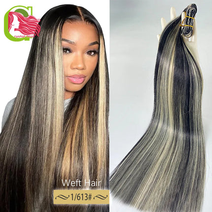 Super Full Drawn Vietnam Weft Hair Highlight Color Human Hair Bundles bone Straight Hair Weave Mixed Color Piano Color Bundles