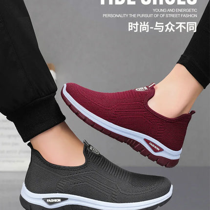 Men Casual Shoes Breathable Sneakers Mens Lightweight Walking Running Shoes Slip on Loafers for Couple Zapatillas Hombre Size 44