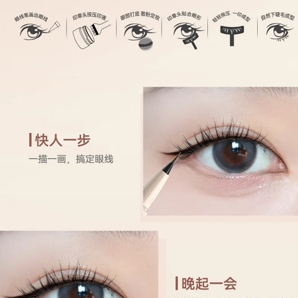 DEZONE Double Head Eyelash Stamp Waterproof Sweatproof Original Products Set And Non Smudging Liquid Eyeliner