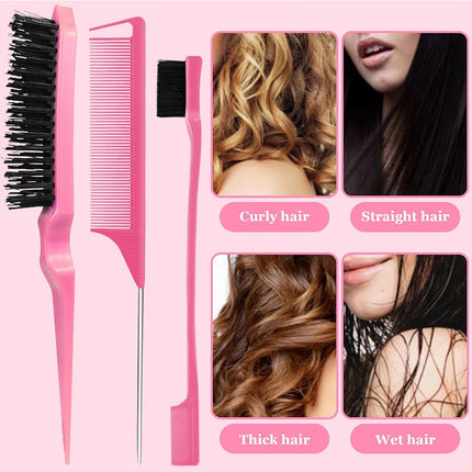 11-Piece Hair Styling Kit: Water Spray Bottle, Hollow Out Hair Brush, Shampoo Brush, Rat Tail Comb, Wide Tooth Hair Comb
