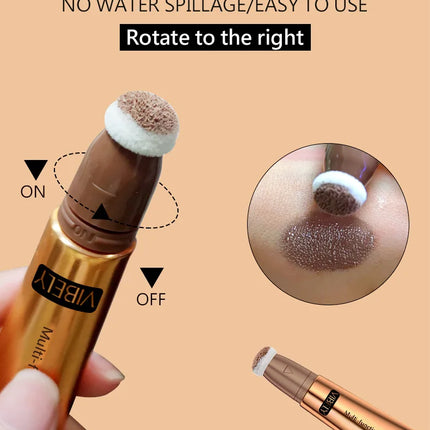 VIBELY High-gloss Concealer and Contouring Stick, brightening, three-dimensional, slimming face, Shadow Blush, multi-functional