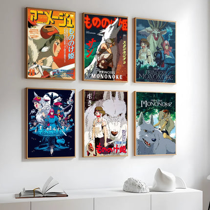 Anime P-Princess M-Mononoke Poster Room Decor Home Decoration Interior Wall Art Printing Waterproof Garage BedRoom Posters Gift