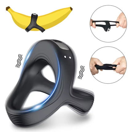 Male Sex Toy Penis Cock Ring Vibrator for Men Women G-spot Clitoral Stimulator Penis Ring for Men Dick Vibration for Couples
