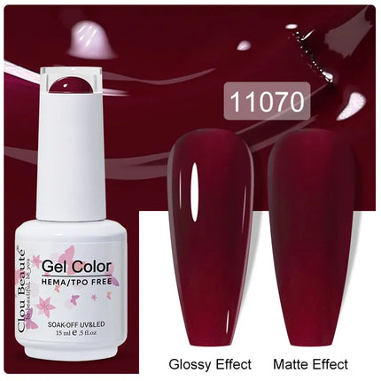Clou Beaute 15ml Nail Gel Polish Vernis Semi Permanent UV LED Lamp Lakiery Hybrydowe Hema Free Red Nail Art Gel Lacquer Gel