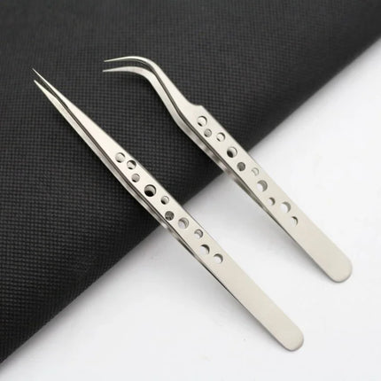 Precision Anti Static Tweezers Stainless Steel Magnetic Electronics Tweezers for Soldering Repair Maintenance Hand Tools
