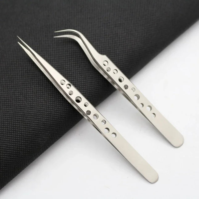 Precision Anti Static Tweezers Stainless Steel Magnetic Electronics Tweezers for Soldering Repair Maintenance Hand Tools