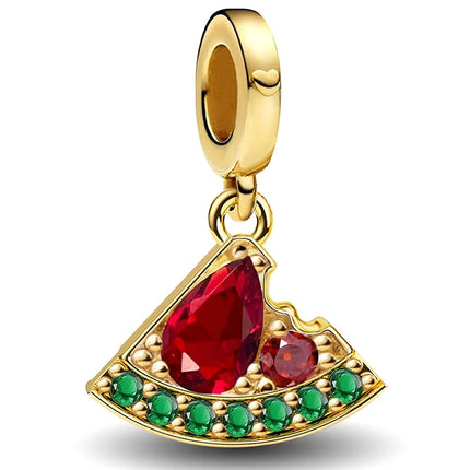 925 Sterling Silver Pink Cake Cherry Pineapple Strawberry Cherry Pendant Charm Ball Suitable for Bracelets DIY Women's Jewelry