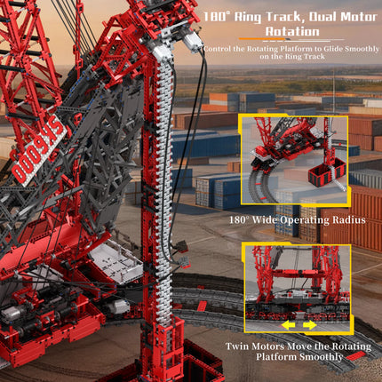 7477PCS Rail Crane 1:80 Building Blocks Set, Desktop Ornament, Assembly Toy, Construction Machinery Enthusiast Birthday Gift