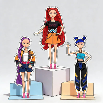 2026 Hot Music Style The Demon Girls Group Anime Figure Lumi MiLa  Action Figure Cosplay Doll Cute Gift for Kids Birthday Gifts