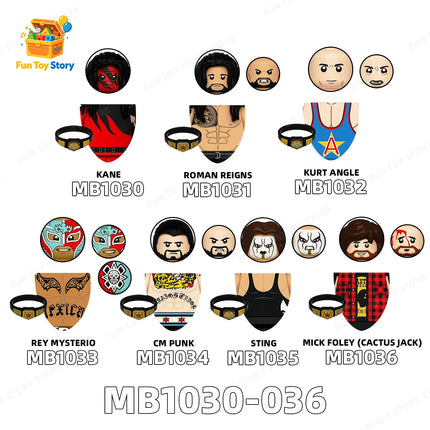 MB1030-036 Wrestlers and Gladiators Assemble Building Blocks and Doll Toys,Collected by Wrestling Enthusiasts, Gifts for People