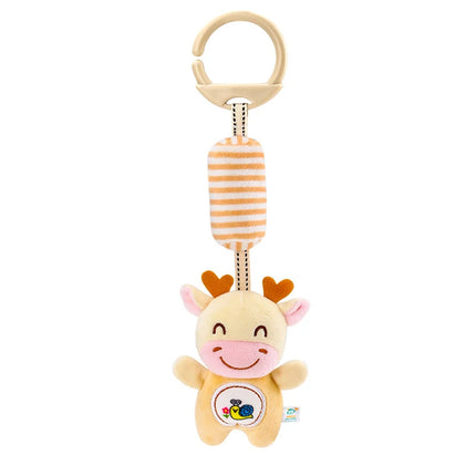 Baby Bed Hanging Drawstring Rattles Mobiles Cartoon Animal Bell Toys Children Early Education Sensory Interaction Plush Toy Gift