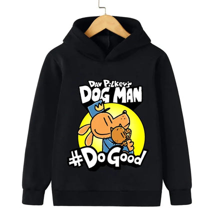 Spring Dog Man Hoodie Kids Clothes Girls Boys Cartoon Hooded Sweatshirts Autumn Long Sleeve Outerwear DOGMAN Children Clothing