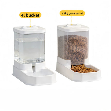 4L Large Capacity Automatic Cat Feeder & Waterer Set | Gravity Pet Food Dispenser for Cats & Dogs | BPA-Free & Non-Electric Safe