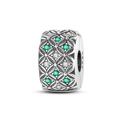 Charm Hot Sales 925 Sterling Silver Charms Beads CZ pave Round Clip Charms Fit Original Bracelet Necklace Charms Jewelry Gift