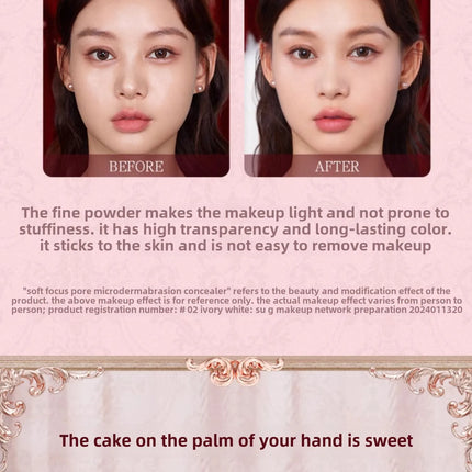 Flower knows Strawberry Cupid series Pressed Powder Matte Soft Focus Oil Control Holding Powder