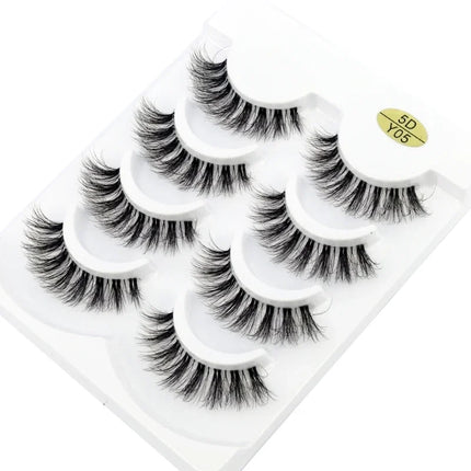 HBZGTLAD 4pairs mink lashes natural long invisible thin band fake lashes transparent terrier soft eyelashes extension Beauty