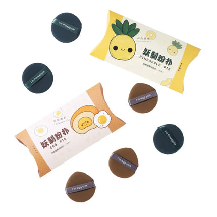 Yaozhi 3pcs Cosmetic Makeup Puff I'm Pineapple Pie Air Cushion Soft Blender Sponge Dry Wet Foundation Smooth Powder Makeup Tool