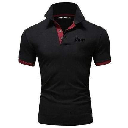 Summer new fashionable men's contrasting polo shirt, breathable short-sleeved casual men's lapel top