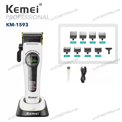 Kemei KM1593/1595 Is Equipped with An External Brushless Hair Clipper for Men's Professional Hair Clippers That Are Rechargeable
