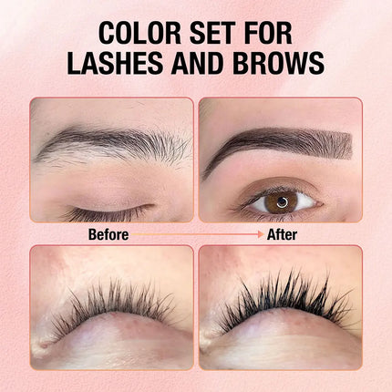 Gollee Classic Black Natural Lash and brow Tinting Set Lasting Waterproof Eyelash Fast Tint Kit Enhancers Easy Dye Makeup Tools