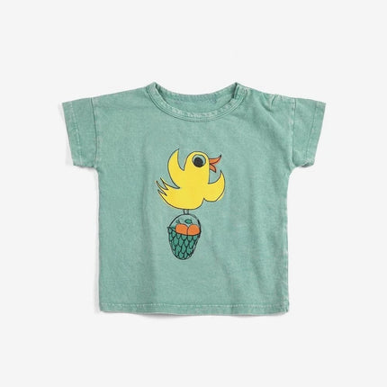 2026 New Spring Summer Children's Costumes Cartoon T Shirts Top Korean Baby Boys Girls Cotton Short Sleeve Shirt Top Clothings