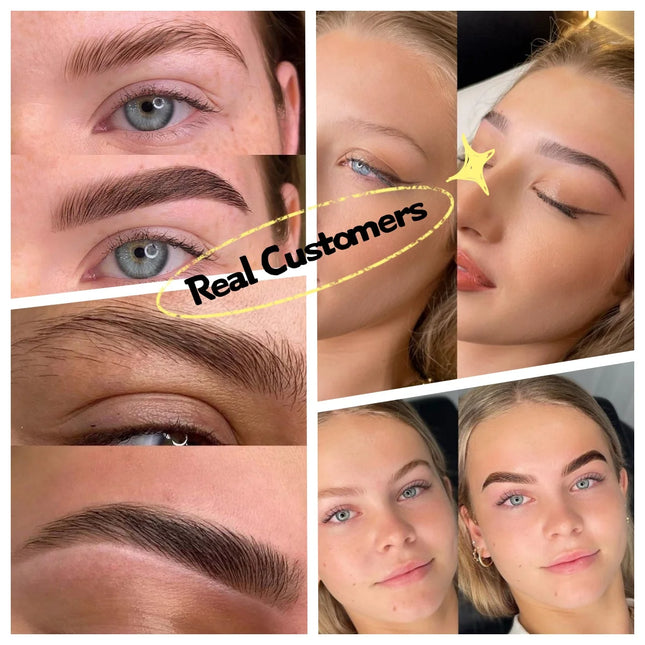 Professional Henna Brow Tint Kit 6 Shades Waterproof & Long Lasting Eyebrow Dye for Home Use Natural Looking Brow Enhancer