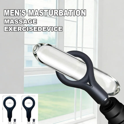 Men's vibrating masturbator electric masturbation ring training and relaxation device fascia gun adult head sex toy