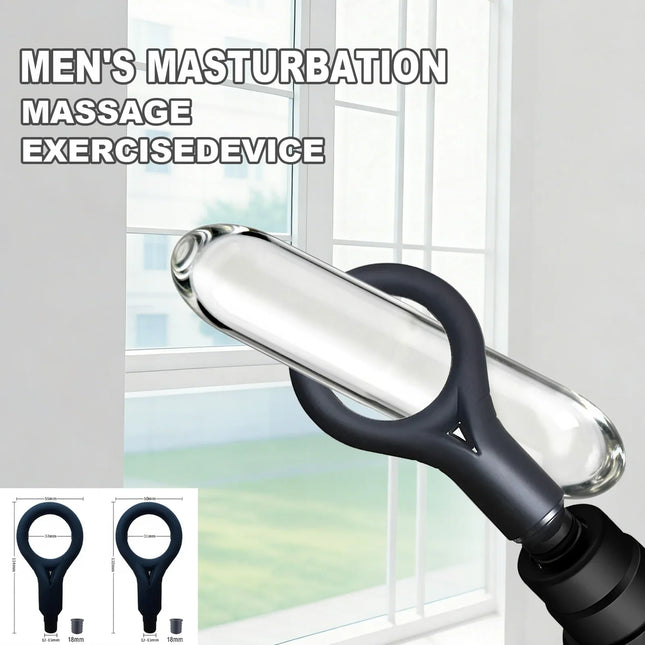 Men's vibrating masturbator electric masturbation ring training and relaxation device fascia gun adult head sex toy