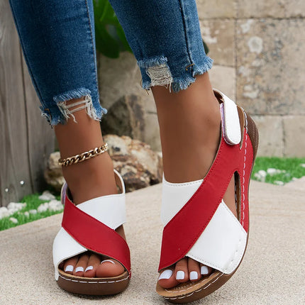 Heels Women's Sandals Wedge Heel Summer Shoes For Woman Low Platform Sandalias Mujer Heeled Summer Sandals Elegant Women Wedges