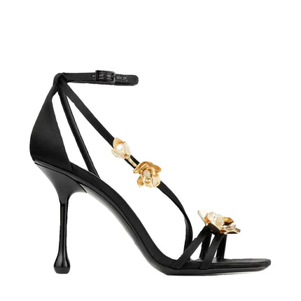 Star style Metal Flowers Women Sandals Sexy Narrow band Stiletto High heels Gladiator Sandals Summer Fashion Party Prom Shoes