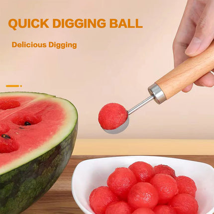 Watermelon Windmill Cutter Fork Slicer Melon Baller Scoop Cutter Slicer Tool Stainless Steel Watermelon Digger Kitchen Tools