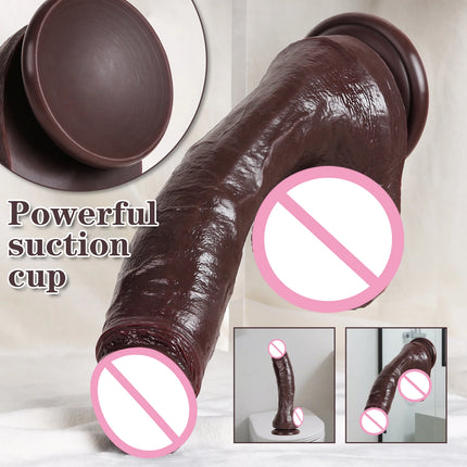 Realistic Long Dildo Black Anal Plug with Suction Cup Big Penis Butt Plug Long Dick Sex Toys for Women men Phallus Anal Dilator