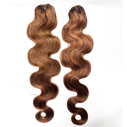 Body Wave Feather Crochet Hair Extension Human Hair Knotless Pre-Separated Crochet Human Hair Extensions Dark Brown Color #27