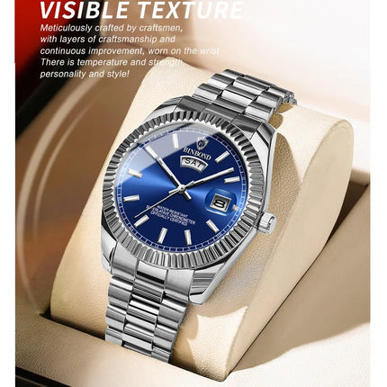 BINBOND B7012 Mens Fashion Business Sports Quartz Watch 30M Waterproof Luminous Classic Calendar Creative Clock Mens Wristwatch