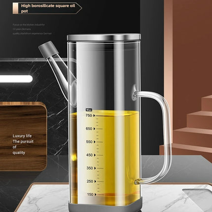High Borosilicate Glass Oil Bottle Kitchen Essential Non Drip Oil Bottle for Vinegar Soy Sauce and Cooking Oil