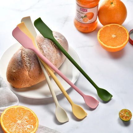 Silicone double-headed jam spatula, kitchen silicone spatula, jam spatula, household double-headed mixing stick, spoon
