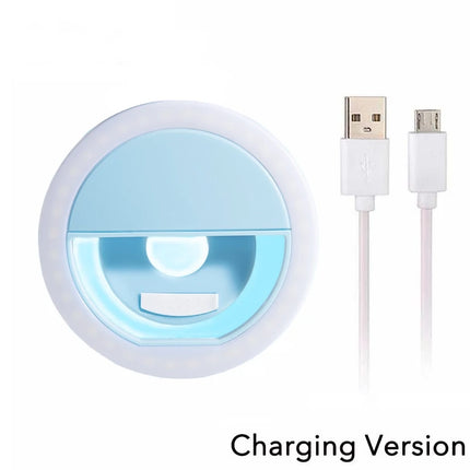 LED Selfie Ring Light with Phone USB Charge Compatible with iPhone Samsung Xiaomi Huawei Poco Mobile Lens Selfie Lamp for  Photo