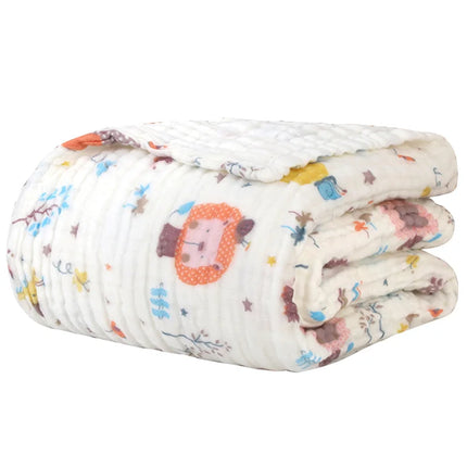 Baby Bath Towel Muslin Bathrobe for Newborn Infant Toddler Washcloth Wrap Boys Girls Kids Child Cartoon Gauze Cotton Blanket