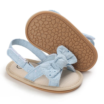 0-18 months cute baby shoes summer small fresh blue bow princess shoes sandals soft and comfortable soles slip walking shoes
