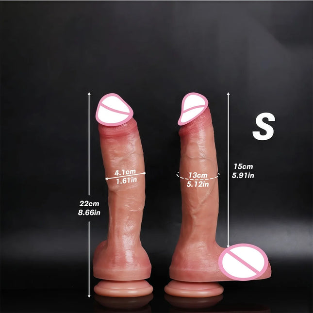 New Realistic Soft Double Silicone Big Dildo 3Colors Penis 5 Sizes Vaginal Masturbation Suction Cup Dick Woman Anal Sex Toy