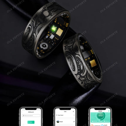 Smart Ring Heart Rate Blood Pressure Blood Oxygen Sleep Monitoring Step Counting Activity Tracking Family Friends Sharing Ring