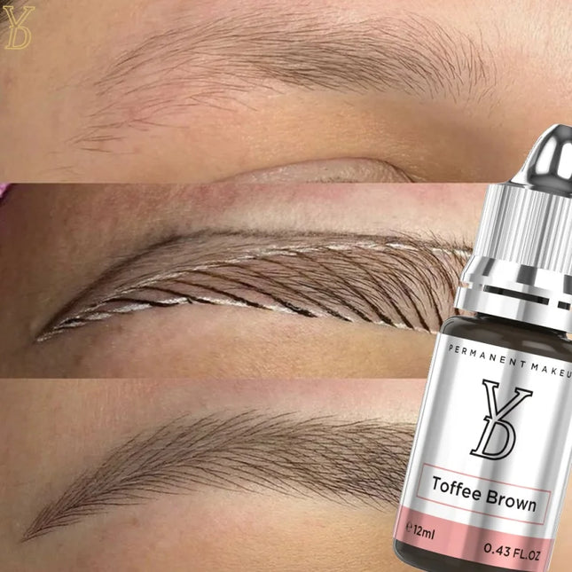 YDPMU REACH Certified Hybrid Eyebrows Pigment Set 12ml for Semi Permanent Makeup Microblading Ink Professional Tattoo Supplies