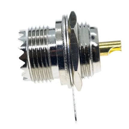 1PC UHF Female SO239 UHF Male PL259 Flange Mount RF Connector Adapter Test Converter Panel Chassis Mount Handle RF Coax Cable