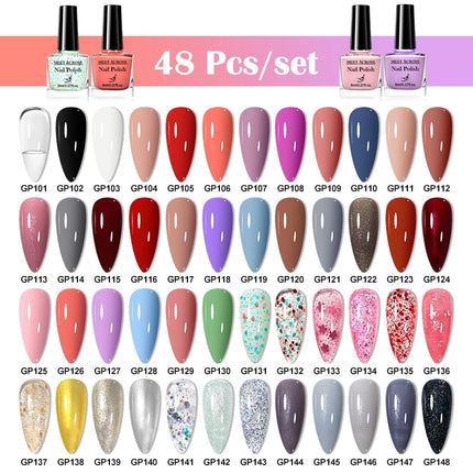 MEET ACROSS 8ml Glass Bottle Water-Based Peel Off Nail Polish Colorful Air Dry Nail Art Varnish Nails Manicure No Need Lamp