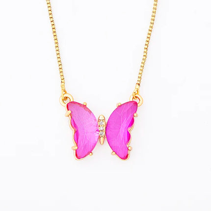 Nidin Lucky Butterfly Jewelry Sets For Women Wedding Jewelry 12 Colors  Zircon Earrings Bracelets Rings Pendant Necklace Gift