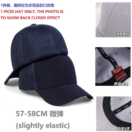 Back Closed Baseball Caps for Men and Women, Big Head and Small Head Hat, High Quality Headwear