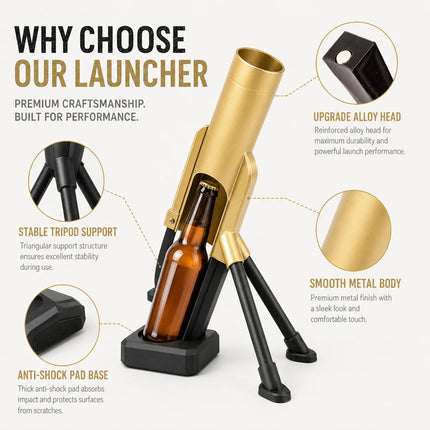 Novelty Mortar Bottle Opener Cap Launcher Shooter Magnetic Automatic Beer Opener Funny Bar Party Gadget Gift For Men